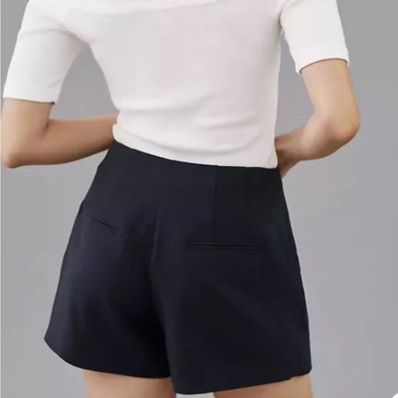 Anthropologie Maeve Women's Black Tailored Asymmetrical Shorts Skorts Size 12 - Picture 4 of 12